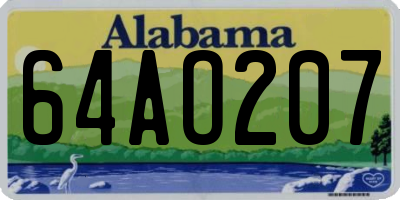 AL license plate 64AO207