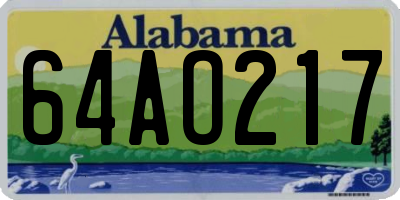 AL license plate 64AO217
