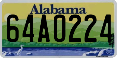 AL license plate 64AO224