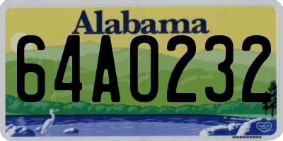 AL license plate 64AO232