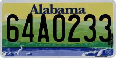 AL license plate 64AO233