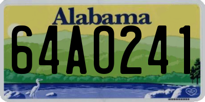 AL license plate 64AO241