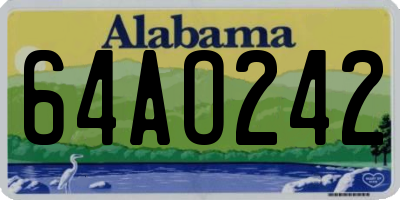 AL license plate 64AO242