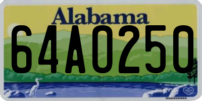 AL license plate 64AO250