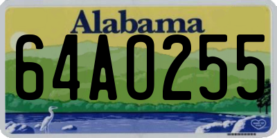 AL license plate 64AO255