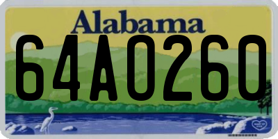 AL license plate 64AO260