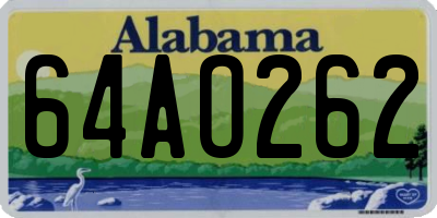 AL license plate 64AO262