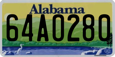 AL license plate 64AO280
