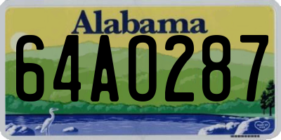AL license plate 64AO287