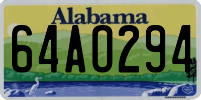 AL license plate 64AO294