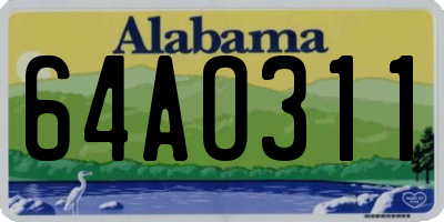 AL license plate 64AO311