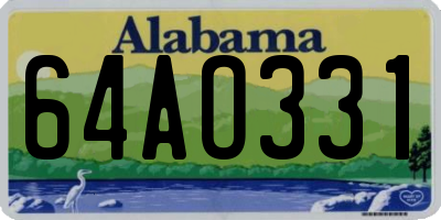 AL license plate 64AO331