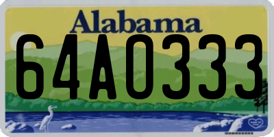 AL license plate 64AO333