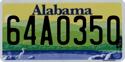 AL license plate 64AO350