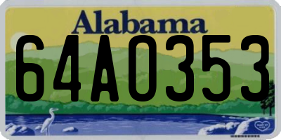 AL license plate 64AO353