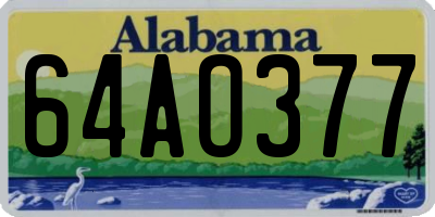AL license plate 64AO377