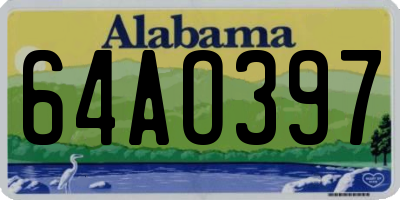 AL license plate 64AO397