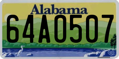 AL license plate 64AO507