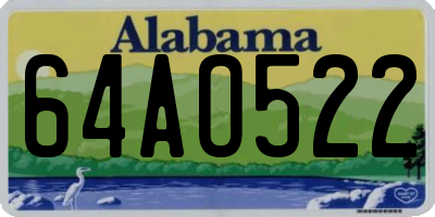 AL license plate 64AO522