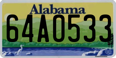 AL license plate 64AO533