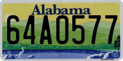 AL license plate 64AO577