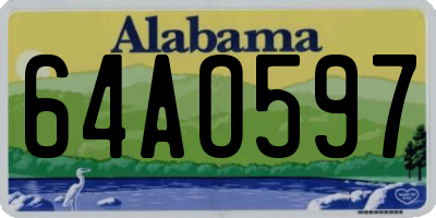 AL license plate 64AO597