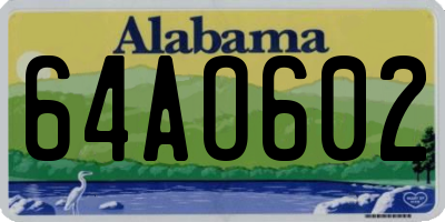 AL license plate 64AO602