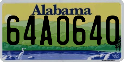 AL license plate 64AO640