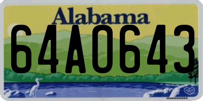 AL license plate 64AO643