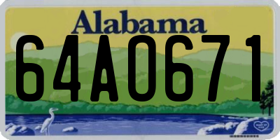 AL license plate 64AO671