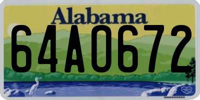 AL license plate 64AO672