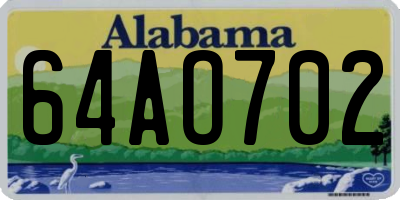 AL license plate 64AO702