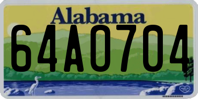AL license plate 64AO704