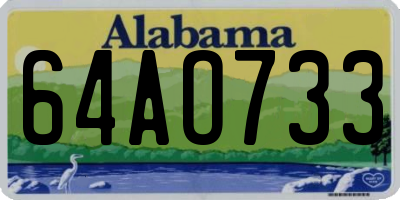 AL license plate 64AO733