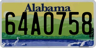 AL license plate 64AO758