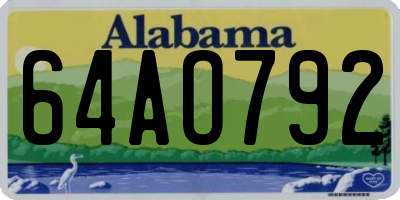 AL license plate 64AO792