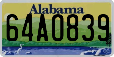 AL license plate 64AO839