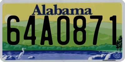 AL license plate 64AO871