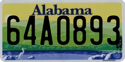 AL license plate 64AO893