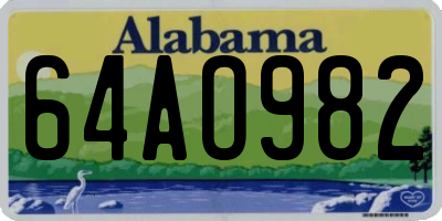 AL license plate 64AO982