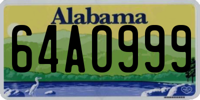 AL license plate 64AO999