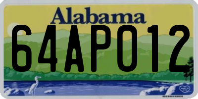 AL license plate 64AP012