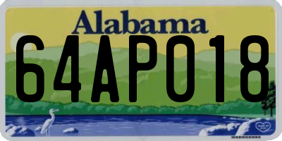 AL license plate 64AP018