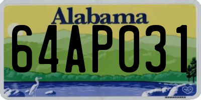 AL license plate 64AP031