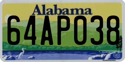 AL license plate 64AP038