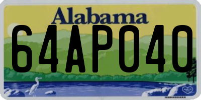 AL license plate 64AP040