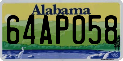 AL license plate 64AP058