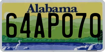 AL license plate 64AP070