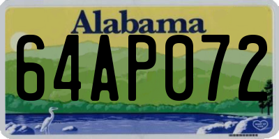 AL license plate 64AP072