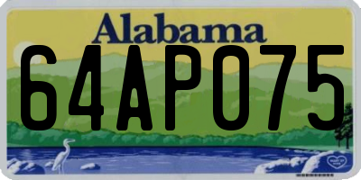 AL license plate 64AP075